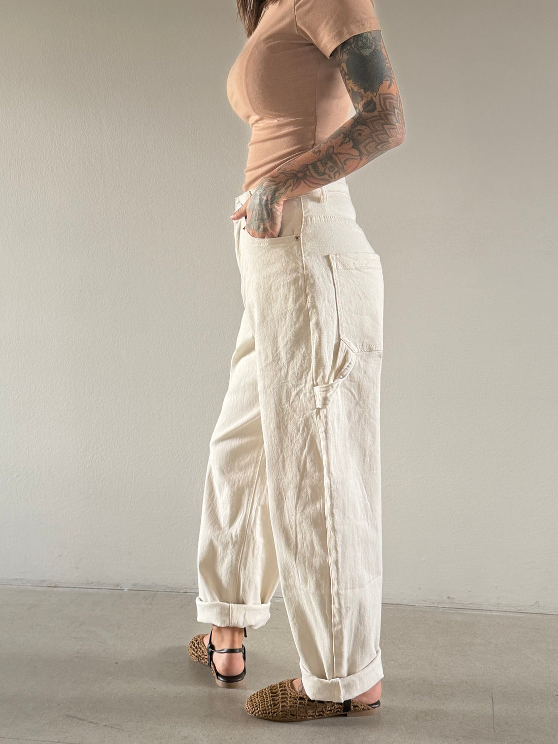 JEANS WORK CREMA